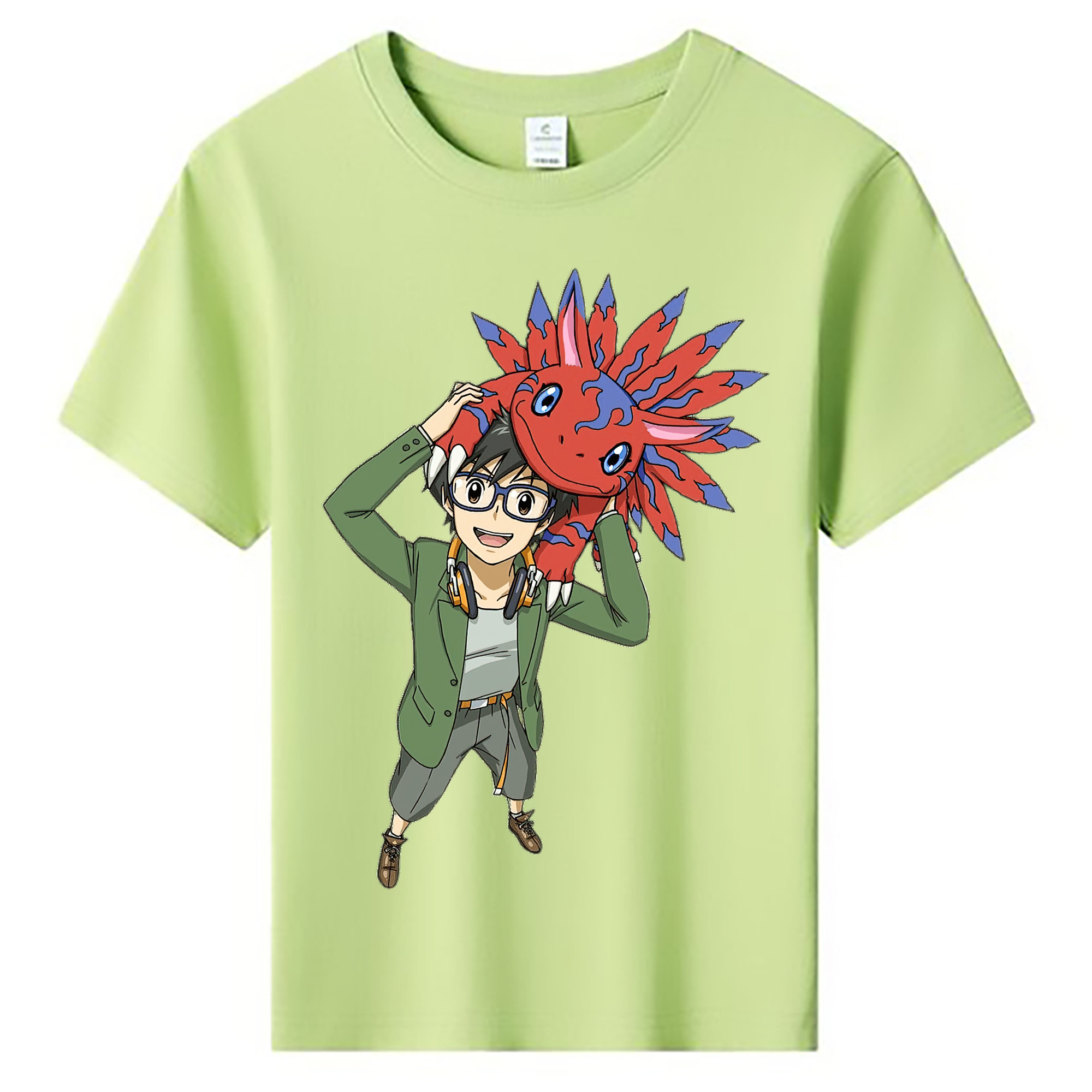 （画像用） Digimon デジタルモンスター/デジモン 綿100％キッズTシャツ（フロントプリント）